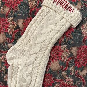 Cable Knit Cream Sock